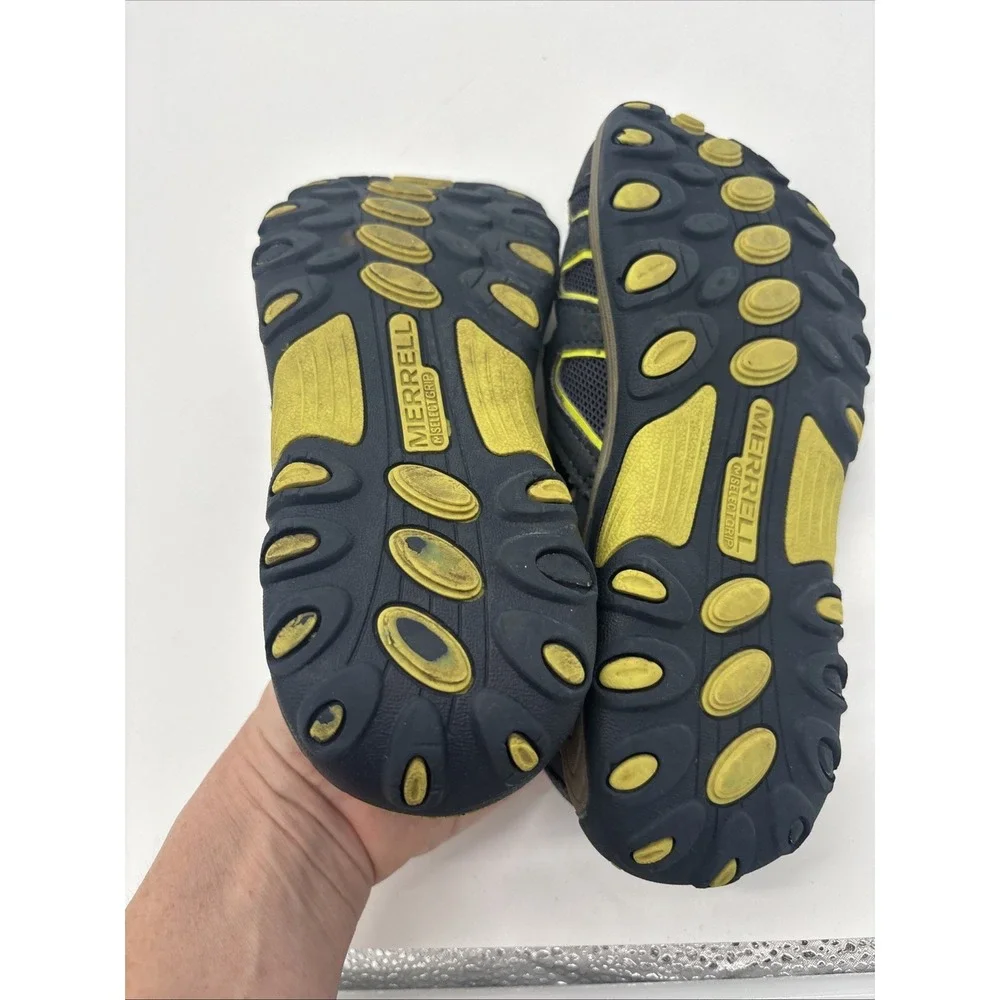 Merrell Hydro Kids Water Sandals Grey Lime Green Size 3 Youth Hiking Shoes